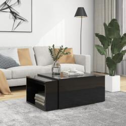 vidaXL Set măsuțe cafea suprapuse 3 piese negru extralucios 60x60x38cm (806901) Masa de cafea