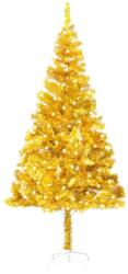 vidaXL Brad de Crăciun artificial cu LED&suport, auriu, 240 cm, PET (3077435)