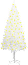 vidaXL Brad de Crăciun artificial cu LED-uri, alb, 120 cm (3077460)