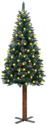vidaXL Brad de Crăciun subțire cu LED lemn zăpadă albă, verde, 180 cm (3077763)