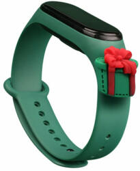  Strap Xmas karácsonyi óraszíj Xiaomi Mi Band 4 / Mi Band 3 sötétzöld ajándék