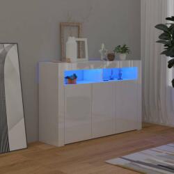 vidaXL magasfényű fehér tálalószekrény LED-világítással 115, 5x30x75 cm (804343) - pepita