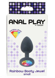 Toy Joy Rainbow Booty Jewel szilikon anál dildó, szivárványos betéttel (S méret)