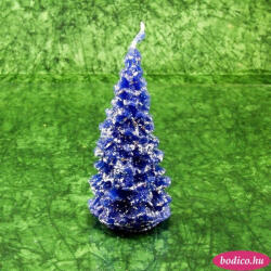 BODICO Fenyőfa gyertya * kék - kicsi 11 cm (3306)