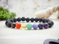 R. M. ékszer Csakra és láva köves ásvány karkötő (13560-RM-16)