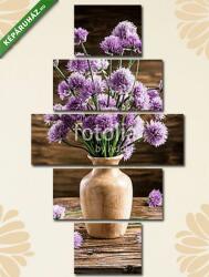 Többrészes Vászonkép, Premium Kollekció: Lila hagymavirág csokor(135x70 cm, S01)