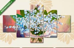 Többrészes Vászonkép, Premium Kollekció: Gyöngyvirág vázában (olajfestmény reprodukció)(135x70 cm, S01)