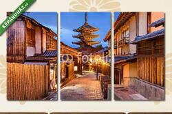 Többrészes Vászonkép, Premium Kollekció: Kiotói utcák és Yasaka pagoda(125x70 cm, L01)