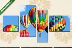 Többrészes Vászonkép, Premium Kollekció: Színes hőlégballonok(125x70 cm, S02)
