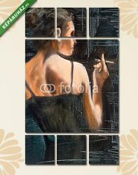 Többrészes Vászonkép, Premium Kollekció: Portrait of the woman with a cigarette(135x80 cm, W01)