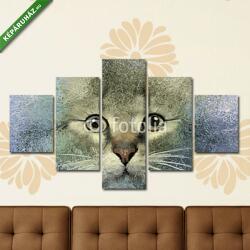Többrészes Vászonkép, Premium Kollekció: Absztrakt portré a macska (olajfestmény reprodukció)(135x70 cm, S01)