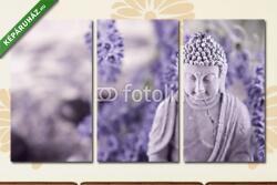 Többrészes Vászonkép, Premium Kollekció: Buddha a zen meditációban, masszázskövek, levendula(125x70 cm, L01)