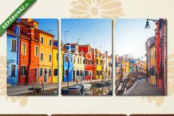 Többrészes Vászonkép, Premium Kollekció: Színes házak Burano, Velence, Olaszország(125x60 cm, L02)