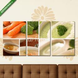 Többrészes Vászonkép, Premium Kollekció: Zöldségleves kollázs(125x60 cm, L02)