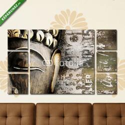  Többrészes Vászonkép, Premium Kollekció: Fa buddha maszk grunge(135x80 cm, W01)
