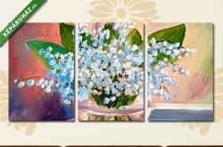 Többrészes Vászonkép, Premium Kollekció: Gyöngyvirág vázában (olajfestmény reprodukció)(125x60 cm, L02)