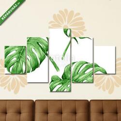 Többrészes Vászonkép, Premium Kollekció: Set of watercolor tropical plants leaves. (135x70 cm, S01)