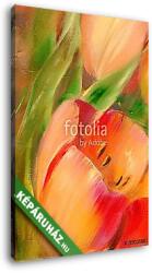 Vászonkép: Premium Kollekció: Tulipánok közeli részlet (olajfestmény reprodukció)(105x145 cm)
