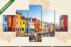 Többrészes Vászonkép, Premium Kollekció: Színes házak Burano, Velence, Olaszország(135x70 cm, S01)