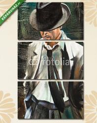 Többrészes Vászonkép, Premium Kollekció: Portrait of the man with a cigarette(125x70 cm, L01)