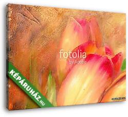 Vászonkép: Premium Kollekció: Tulipán közelről (olajfestmény reprodukció)(130x95 cm)