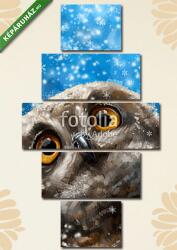 Többrészes Vászonkép, Premium Kollekció: Bagoly a hóesésben(135x70 cm, S01)