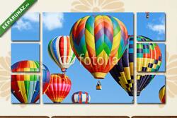 Többrészes Vászonkép, Premium Kollekció: Színes hőlégballonok(135x80 cm, W01)