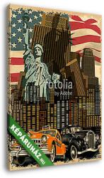  Vászonkép: Premium Kollekció: New York vintage poster. (110x145 cm)