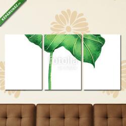 Többrészes Vászonkép, Premium Kollekció: Watercolor painting big green leaves, palm leaf isolated on white(125x60 cm, L02)