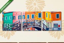 Többrészes Vászonkép, Premium Kollekció: Színes ház Burano, Velence, Olaszország(125x40 cm, B01)