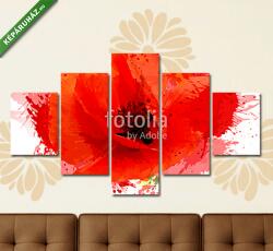 Többrészes Vászonkép, Premium Kollekció: Gyönyörű akvarell virág mákrajz. Vektor. (135x70 cm, S01)