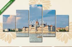  Többrészes Vászonkép, Premium Kollekció: Budapest, a Parlament épülete, tónusos kép(135x70 cm, S01)