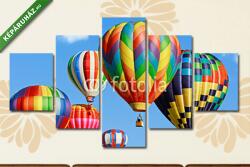 Többrészes Vászonkép, Premium Kollekció: Színes hőlégballonok(135x70 cm, S01)