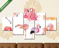 Többrészes Vászonkép, Premium Kollekció: Rózsaszín flamingók(135x70 cm, S01)