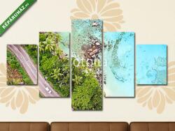 Többrészes Vászonkép, Premium Kollekció: Seychellen - Strand mit Granitfelsen(135x70 cm, S01)