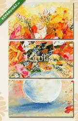  Többrészes Vászonkép, Premium Kollekció: Virágcsokor vázában festmény(125x70 cm, L01)