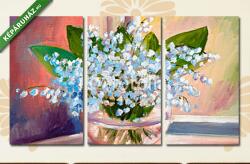 Többrészes Vászonkép, Premium Kollekció: Gyöngyvirág vázában (olajfestmény reprodukció)(125x70 cm, L01)
