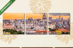 Többrészes Vászonkép, Premium Kollekció: Havana, Cuba downtown skyline. (125x40 cm, B01)