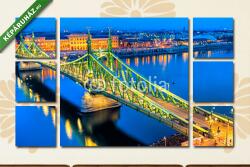  Többrészes Vászonkép, Premium Kollekció: Budapest, Szabadság híd, Magyarország(135x80 cm, W01)