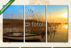 Többrészes Vászonkép, Premium Kollekció: Csónakkal a Balaton partján(125x70 cm, L01)
