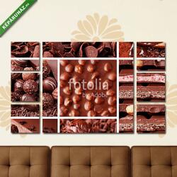 Többrészes Vászonkép, Premium Kollekció: Csokoládé kollázs(135x80 cm, W01)