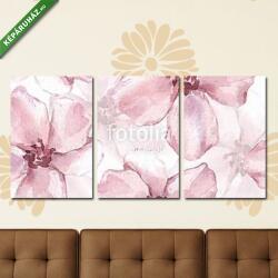 Többrészes Vászonkép, Premium Kollekció: Floral seamless pattern 2. Watercolor background with pink flowe(125x60 cm, L02)