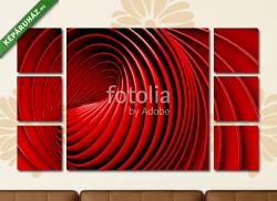 Többrészes Vászonkép, Premium Kollekció: Absztrakt piros örvény(135x80 cm, W01)