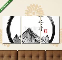 Többrészes Vászonkép, Premium Kollekció: A hegyek, enso zen (125x60 cm, L02)