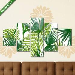 Többrészes Vászonkép, Premium Kollekció: Trópusi pálmafák, a dzsungel levelek zökkenőmentes vektoros virá(135x70 cm, S01)
