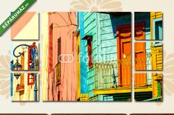 Többrészes Vászonkép, Premium Kollekció: Buenos Aires színek(135x80 cm, W01)