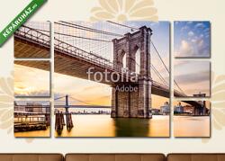 Többrészes Vászonkép, Premium Kollekció: Brooklyn Bridge a reggelen New York City-ben, USA. (135x80 cm, W01)