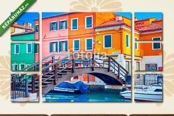 Többrészes Vászonkép, Premium Kollekció: Színes ház Burano, Velence, Olaszország(135x80 cm, W01)