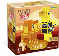 Wader Baby Blocks Safari építőjáték: 20 db-os strucc és teve (41504)