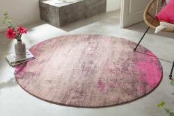 Invicta MODERN ART bézs és rózsaszín kerek szövet szőnyeg 150cm